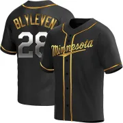 Black Golden Replica Bert Blyleven Men's Minnesota Alternate Jersey