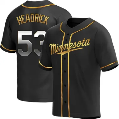 Black Golden Replica Brent Headrick Men's Minnesota Alternate Jersey