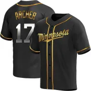 Black Golden Replica Chris Archer Men's Minnesota Alternate Jersey