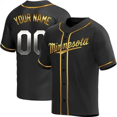 Black Golden Replica Custom Youth Minnesota Alternate Jersey