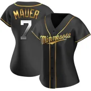 Black Golden Replica Joe Mauer Women's Minnesota Alternate Jersey