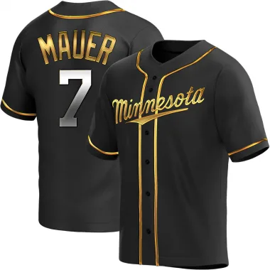 Black Golden Replica Joe Mauer Youth Minnesota Alternate Jersey