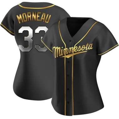 Black Golden Replica Justin Morneau Women's Minnesota Alternate Jersey