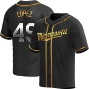 Black Golden Replica Pablo Lopez Youth Minnesota Alternate Jersey