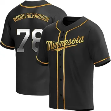 Black Golden Replica Simeon Woods Richardson Men's Minnesota Alternate Jersey