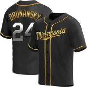 Black Golden Replica Tom Brunansky Men's Minnesota Alternate Jersey