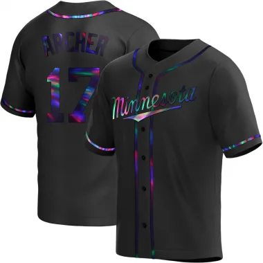 Black Holographic Replica Chris Archer Youth Minnesota Alternate Jersey