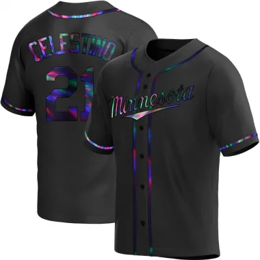 Black Holographic Replica Gilberto Celestino Men's Minnesota Alternate Jersey