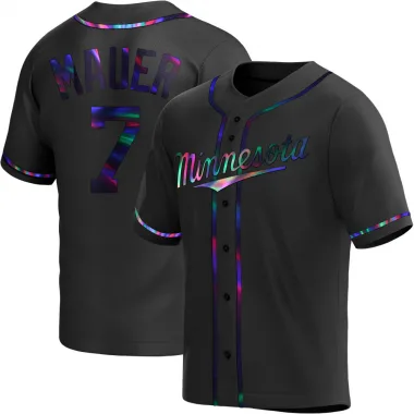 Black Holographic Replica Joe Mauer Youth Minnesota Alternate Jersey