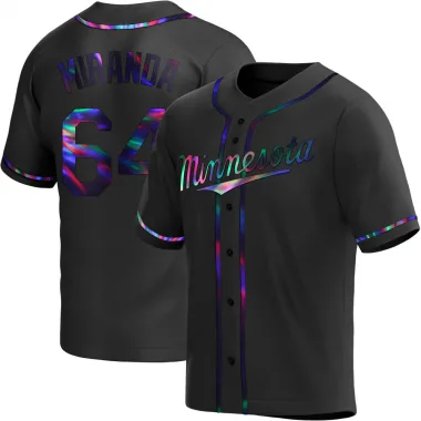 Black Holographic Replica Jose Miranda Men's Minnesota Alternate Jersey