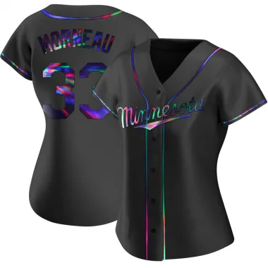 Black Holographic Replica Justin Morneau Women's Minnesota Alternate Jersey