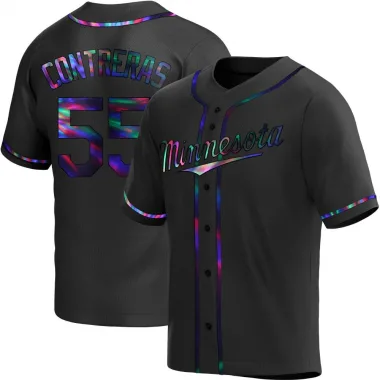 Black Holographic Replica Mark Contreras Youth Minnesota Alternate Jersey