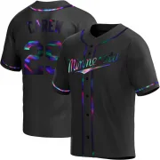 Black Holographic Replica Rod Carew Men's Minnesota Alternate Jersey