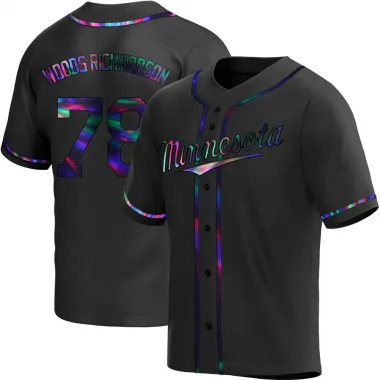 Black Holographic Replica Simeon Woods Richardson Men's Minnesota Alternate Jersey