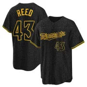 Black Replica Addison Reed Youth Minnesota Snake Skin City Jersey