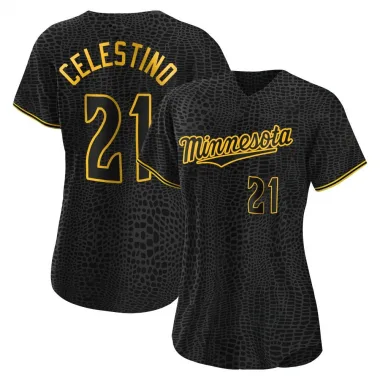 Black Replica Gilberto Celestino Women's Minnesota Snake Skin City Jersey