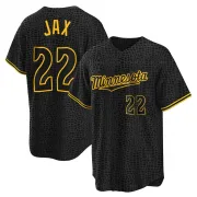 Black Replica Griffin Jax Men's Minnesota Snake Skin City Jersey