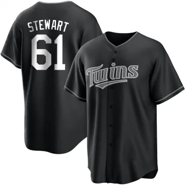 Black/White Replica Brock Stewart Men's Minnesota Jersey