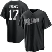 Black/White Replica Chris Archer Men's Minnesota Jersey