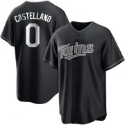 Black/White Replica Eiberson Castellano Youth Minnesota Jersey