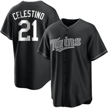 Black/White Replica Gilberto Celestino Men's Minnesota Jersey