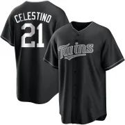 Black/White Replica Gilberto Celestino Youth Minnesota Jersey