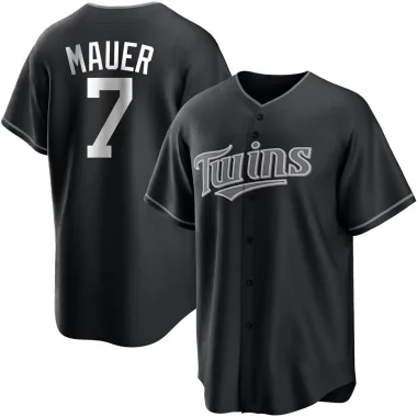 Black/White Replica Joe Mauer Youth Minnesota Jersey