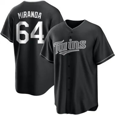 Black/White Replica Jose Miranda Men's Minnesota Jersey