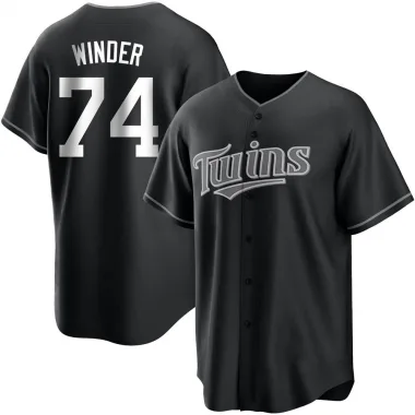 Black/White Replica Josh Winder Youth Minnesota Jersey