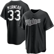 Black/White Replica Justin Morneau Youth Minnesota Jersey