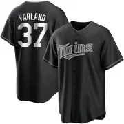 Black/White Replica Louie Varland Men's Minnesota Jersey