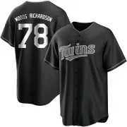 Black/White Replica Simeon Woods Richardson Men's Minnesota Jersey