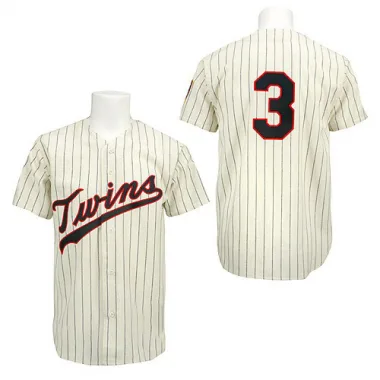 Cream/Black Replica Harmon Killebrew Men's Minnesota Strip Throwback Jersey