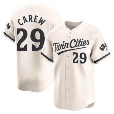 Cream Limited Rod Carew Men's Minnesota Alternate Jersey