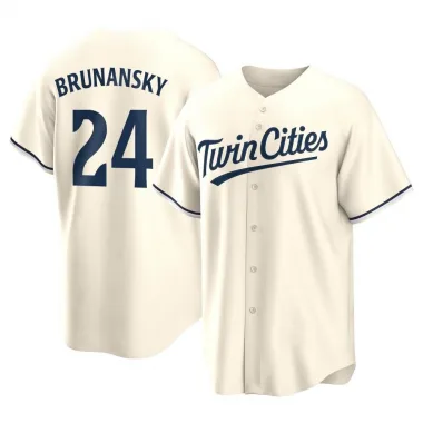 Cream Replica Tom Brunansky Youth Minnesota Alternate Jersey