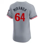 Gray Elite Jose Miranda Men's Minnesota Road Jersey