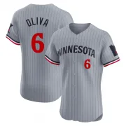 Gray Elite Tony Oliva Men's Minnesota Road Jersey