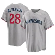 Gray Replica Bert Blyleven Youth Minnesota Road Jersey