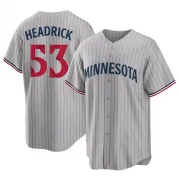 Gray Replica Brent Headrick Youth Minnesota Road Jersey