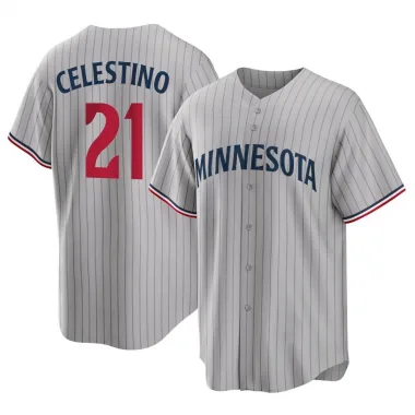 Gray Replica Gilberto Celestino Youth Minnesota Road Jersey