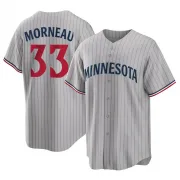 Gray Replica Justin Morneau Men's Minnesota Road Jersey