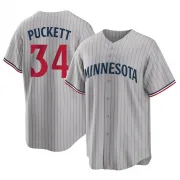 Gray Replica Kirby Puckett Men's Minnesota Road Jersey