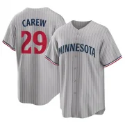 Gray Replica Rod Carew Men's Minnesota Road Jersey