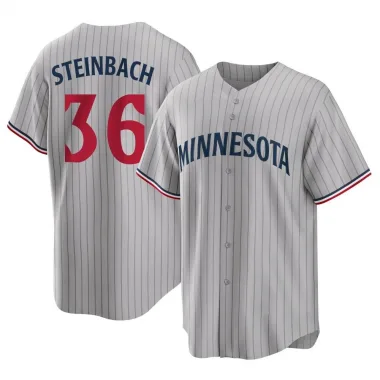 Gray Replica Terry Steinbach Youth Minnesota Road Jersey