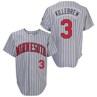 Grey Replica Harmon Killebrew Men's Minnesota 1987 Throwback Jersey