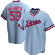 Light Blue Replica Brent Headrick Youth Minnesota Road Cooperstown Collection Jersey