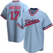 Light Blue Replica Chris Archer Men's Minnesota Road Cooperstown Collection Jersey