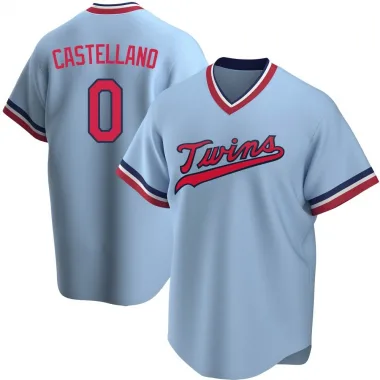 Light Blue Replica Eiberson Castellano Men's Minnesota Road Cooperstown Collection Jersey