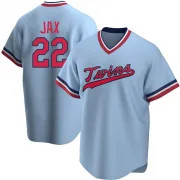 Light Blue Replica Griffin Jax Youth Minnesota Road Cooperstown Collection Jersey