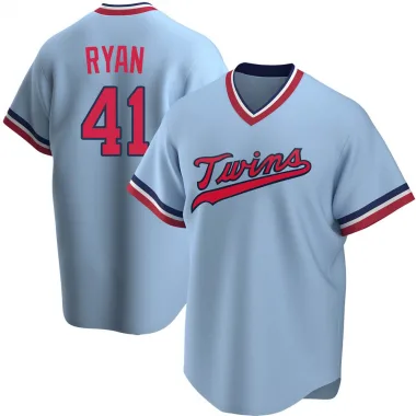 Light Blue Replica Joe Ryan Youth Minnesota Road Cooperstown Collection Jersey